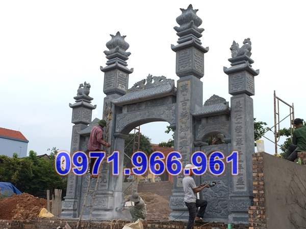 1234 mẫu cổng đá đẹp bán nam định - tam quan tứ trụ