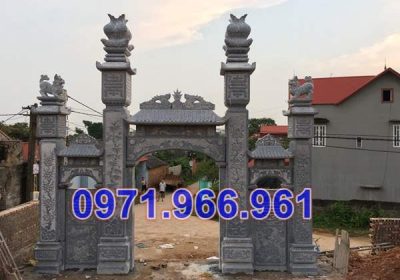 126 mẫu cổng đá xanh đẹp bán hà nam - tam quan tứ trụ