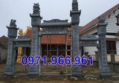 21 mẫu cổng đá xanh đẹp bán bắc giang - tam quan tứ trụ