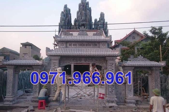 2213 mẫu cổng đá xanh đẹp bán bạc liêu - đình chùa miếu