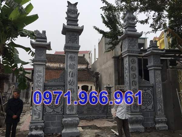 234 mẫu cổng đá xanh đẹp bán thanh hóa - tam quan tứ trụ