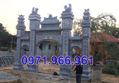 345 mẫu cổng đá xanh đẹp bán hải dương - tam quan tứ trụ