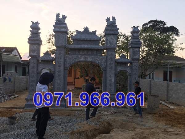 4476 mẫu cổng đá xanh đẹp bán cà mau - đình chùa miếu