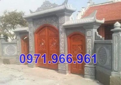 454 mẫu cổng đá xanh đẹp bán lào cai - tam quan tứ trụ