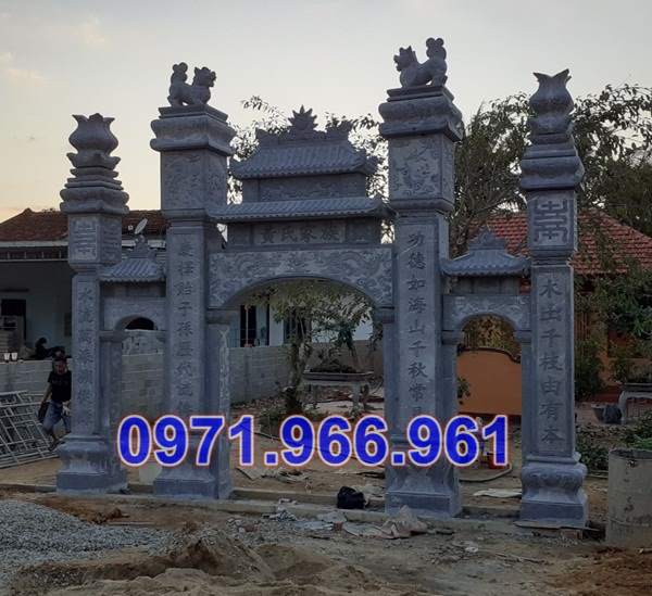 456 mẫu cổng đá xanh đẹp bán lạng sơn - tam quan tứ trụ