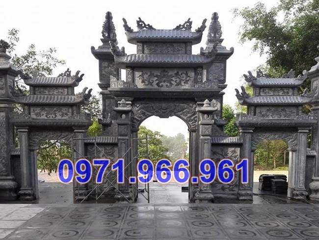 555 mẫu cổng đá xanh đẹp bán đắk nông - tam quan tứ trụ