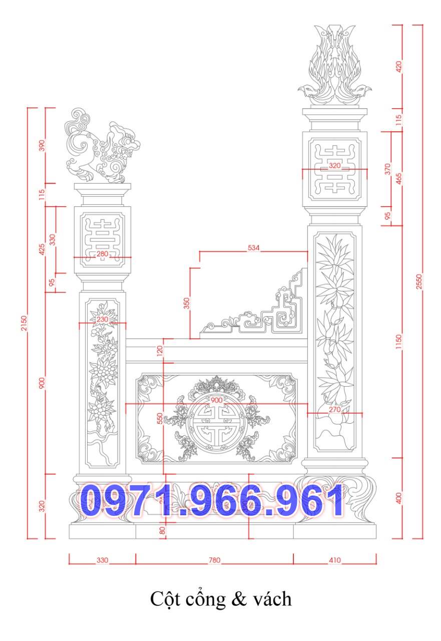 651 mẫu cổng đá xanh đẹp bán sơn la - tam quan tứ trụ