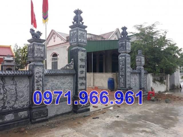 6660 mẫu cổng đá xanh đẹp bán an giang - tam quan tứ trụ