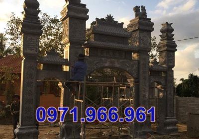 675 mẫu cổng đá xanh đẹp bán yên bái - tam quan tứ trụ