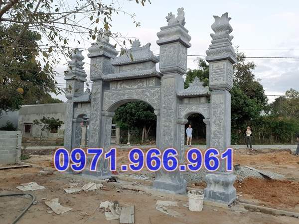 678 mẫu cổng đá tự nhiên đẹp bán quảng trị - tam quan tứ trụ