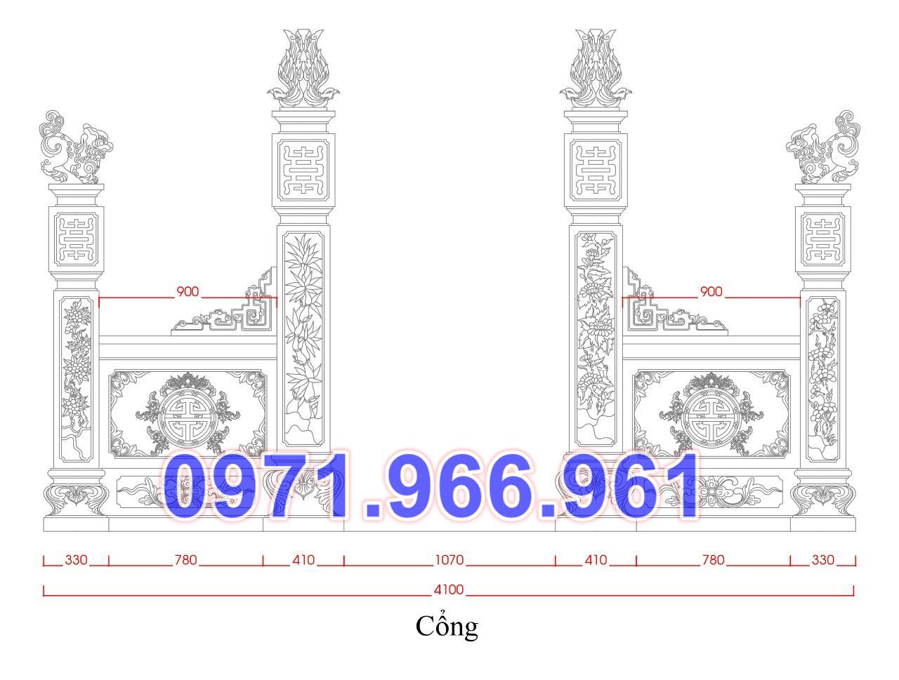 896 mẫu cổng đá xanh đẹp bán vĩnh long - đình chùa miếu